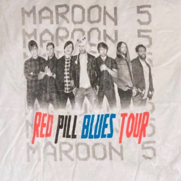 Maroon 5 Red Pill Blues Tour US 2018-2019 long sleeve t-shirt oversized large. - Picture 3 of 4